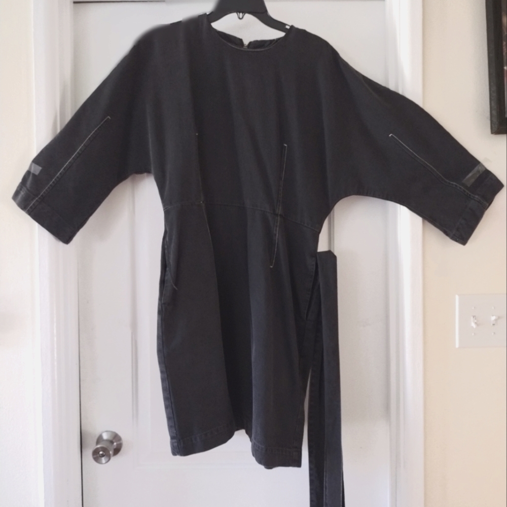 Black denim dress